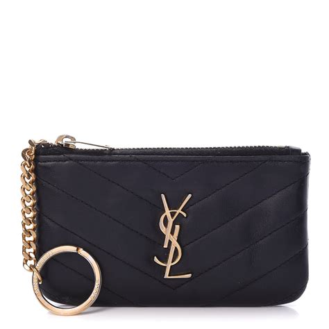 yves saint laurent key pouch|saint laurent monogram chain wallet.